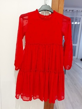 Śliczna efektowna czerwona sukienka cool club 140 