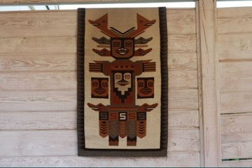 Wełniana makatka kilim na ścianę wzór peruwiański 