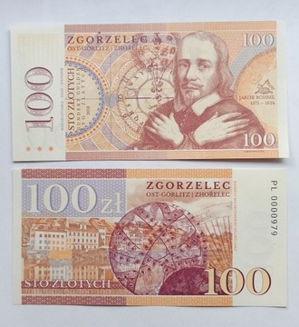 100 złotych 2018 Zgorzelec Jakob Böhme UNC