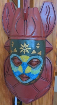 Afrykańska (RPA) maska plemienna, drewno, oryginał