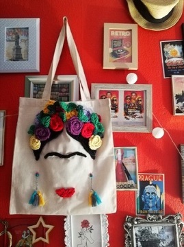 Torba na ramię shopper boho makrama frida khalo 