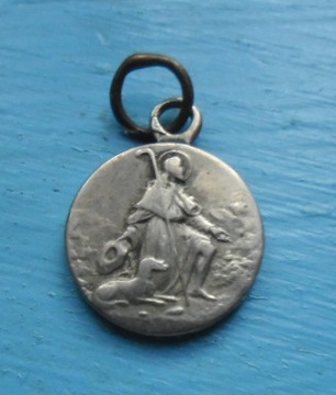 Stary mini medalik św.Hubert .Sygn AP.Myśliwy