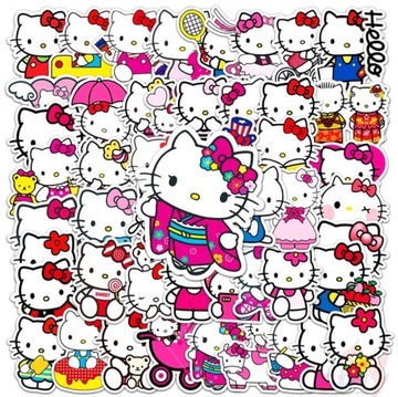 Naklejki Hello Kitty Koty 25 sztuk Zestaw 