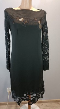 Sukienka jedwabna czarna Diane von Fürstenberg 
