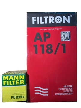 Filtr Powietrza AP 118/1 + paliwa MANN PU839x
