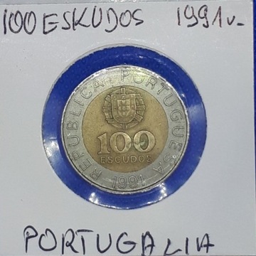 100 ESKUDOS  1991 r. PORTUGALIA 