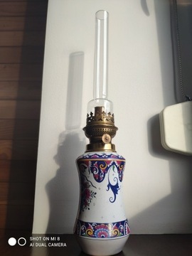 Stara francuska porcelanowa lampa naftowa nr 36