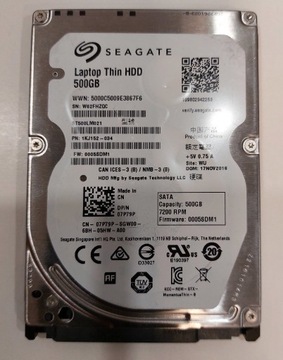 Dysk twardy HDD 2,5" Seagate 500GB 7200 32MB