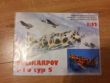 Model kartonowy samolotu Polikarpov I-16 czeski