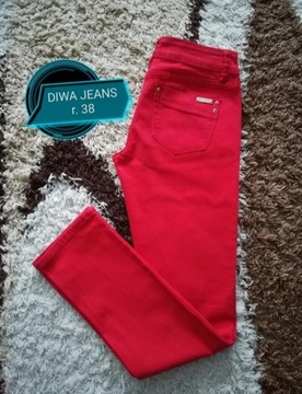 Diwa jeans czerwone jeansy r. 38