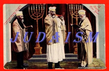 Judaika - 3 Rabbinów -Szofar -Now Rok -1913 rok