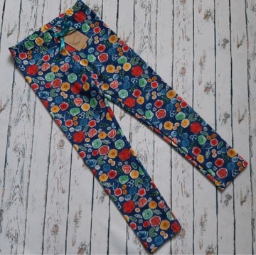 Nowe legginsy r 122 kwiaty LimArt leginsy handmade