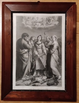 Św.Cecylia ,obraz z XIX wieku,technika drzeworytu.