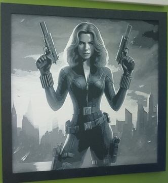 Obraz 3D: Zabójcza kobieta z pistoletami