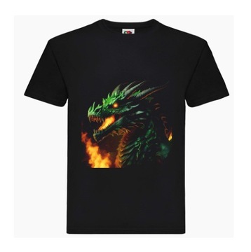 Czarna koszulka apocalypse monster dragon smok 