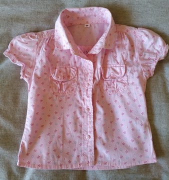 Bluzka dziewczęca -różowa w drobne kwiatki-86 cm