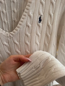 Bawełniany biały sweter Ralph Lauren
