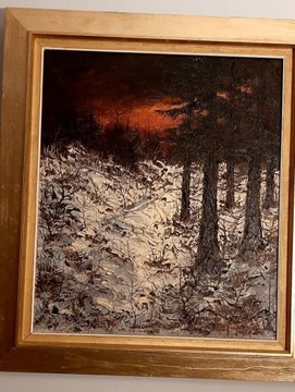 Zima o zachodzie słońca-Kristian BJULVER-oryginał