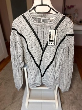 Sweter Gabrielle Vintage wstawki skórzane