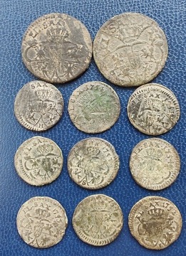 August III Sas zestaw 11 monet