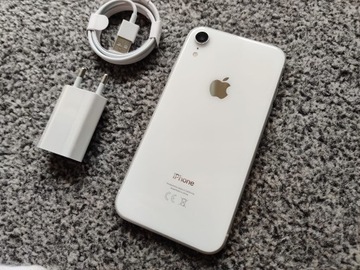 iPhone Xr 256GB WHITE BIAŁY Silver Bateria 100% GW