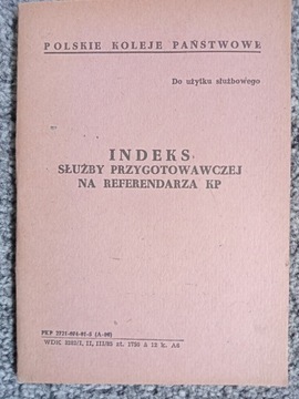 Indeks Służby przygotowawczej na Referendarza PKP