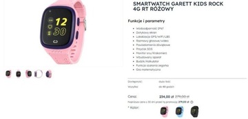 SMARTWATCH GARETT KIDS ROCK 4G RT RÓŻOWY