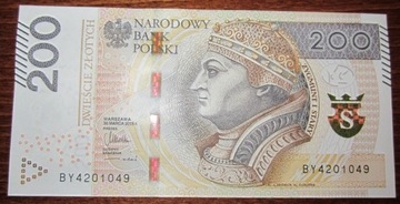 200 ZŁ ZYGMUNT I STARY SERIA BY 2015 r. UNC