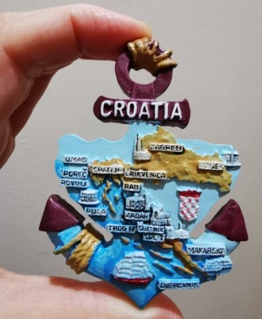 Magnes na lodówkę 3D Chorwacja mapa kotwica