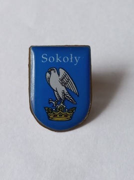 Herb gmina Sokoły przypinka pin odznaka wpinka