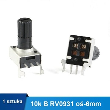 Potencjometr poziomy 10k B RV0931 oś-6mm