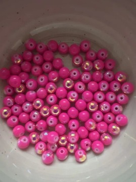 Koraliki 100 sztuk różowe okrągłe 8mm