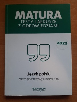 Matura 2022. Język polski. Testy i arkusze. Operon