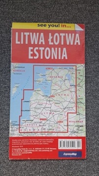 Mapa Litwa, Łotwa, Estonia.