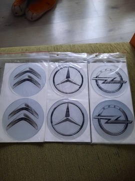 Emblematy naklejki 9cm mercedes,citroen,opel