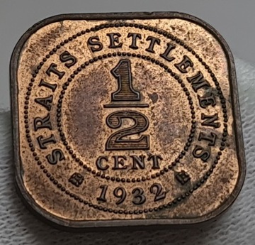 STRAITS SETTLEMENTS 1/2 CENT 1932