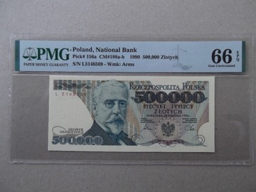 500000 złotych 1990 ser.L  PMG66   EPQ