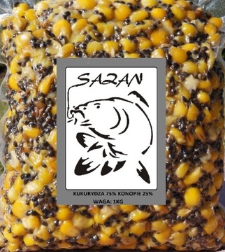 Zanęta wędkarska kukurydza z konopią 1kg SAZAN