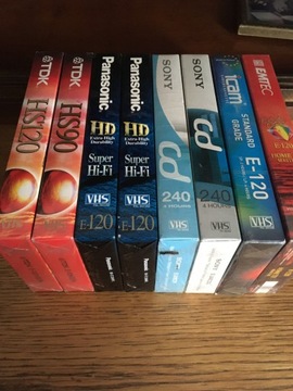 Zestaw nowych kaset VHS - 8 sztuk