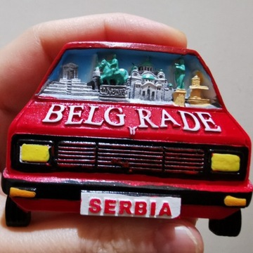 Zagraniczny magnes na lodówkę 3D Serbia Belgrad