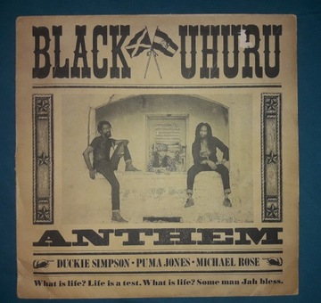 Black Uhuru Anthem Winyl Rasta Jah Reggae Island R