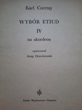 M. Czerny, Wybór etiud IV na akordeon