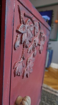 Komoda, szafka drewniana, ręcznie malowana