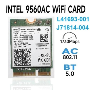 Intel 9560NGW Wi-Fi BT AC 1.7Gb  SPS:L41693-001 HP