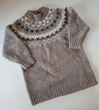 Sukienka sweterkowa żakardowe H&M roz.110/116