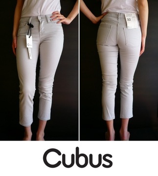 Siwe szare spodnie jeansowe jeans Cubus xxs 32 rur