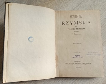 Historya Rzymska tom 3,wydanie 2.1880r.