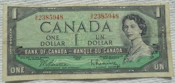 Kanada 1 dolar 1954 Saskatchewan Beattie Rasminsky