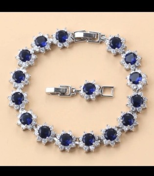Srebrna bransoleta z kryształami AAA srebro 925