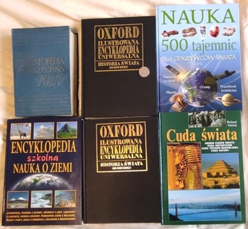 "Mała encyklopedia PWN"1959 "Oxford" "Cuda Świata"